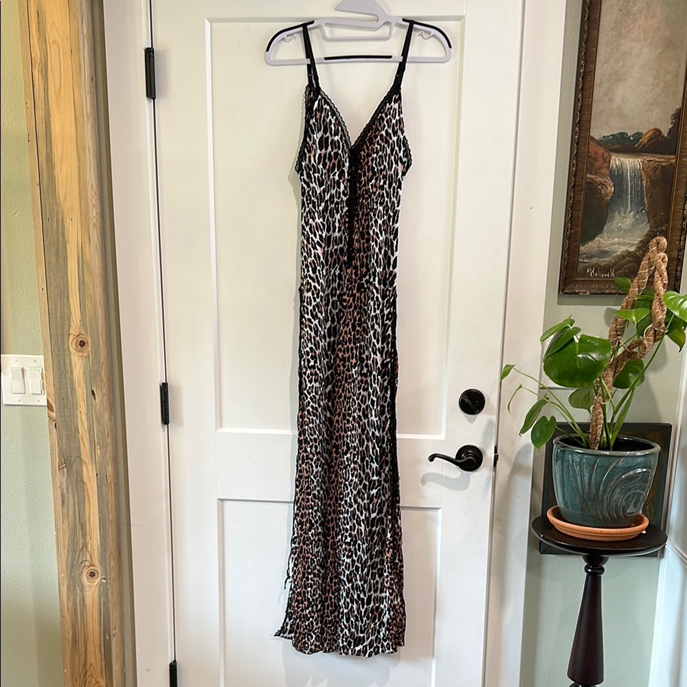Leopard Print Maxi Slip Dress